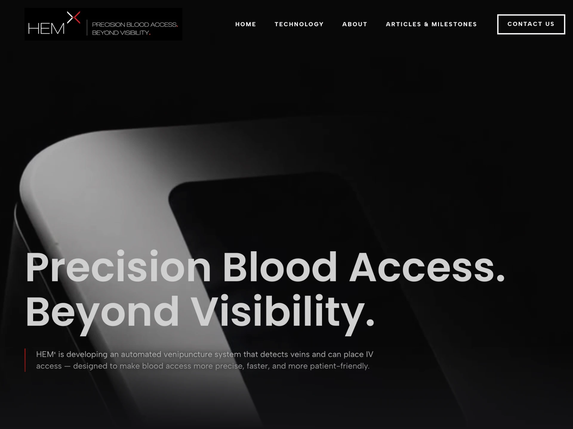 Website-Ausschnitt des Projekts HEM-X Medical